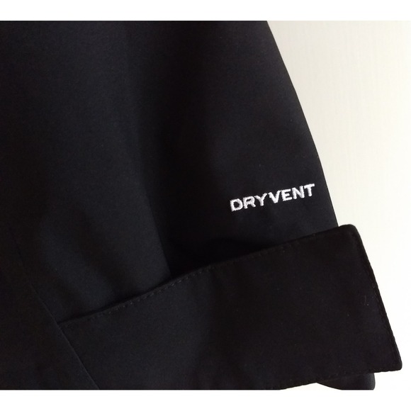 North Face DryVent Trench Rain Jacket Women XXL Black Hooded Elasticized Back - Picture 2 of 16